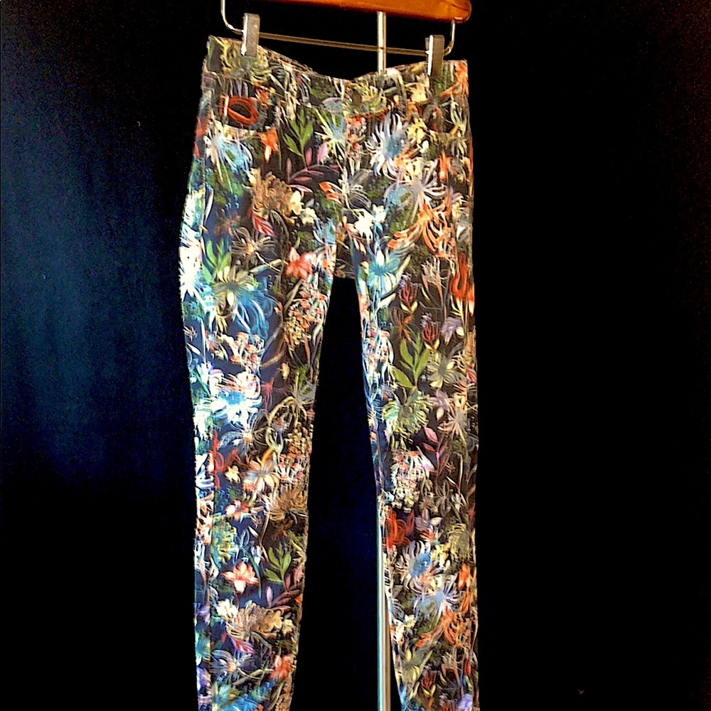 Floral Denim Mid Rise Jeans